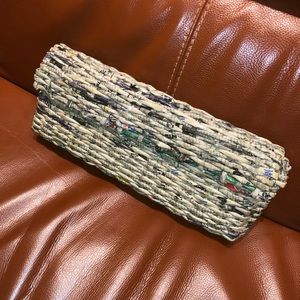 Unique Asian Newspaper Weave Clutch
